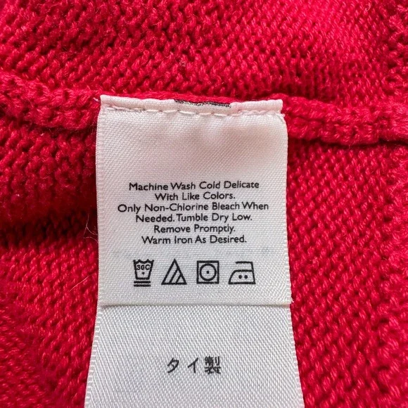 Eddie Bauer Sweater Mens XLT Tall Red Nordic Winter Colorful Festive Ski Outdoor - Picture 8 of 12